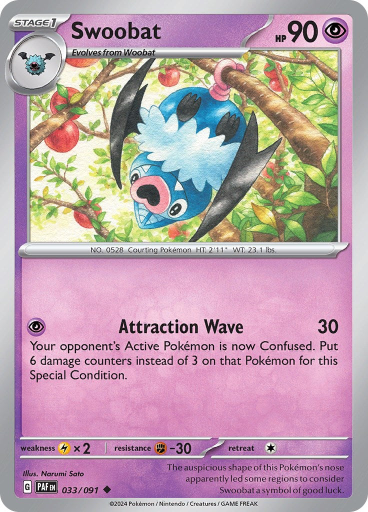 Swoobat (033/091) [Scarlet & Violet: Paldean Fates] Reverse Holofoil