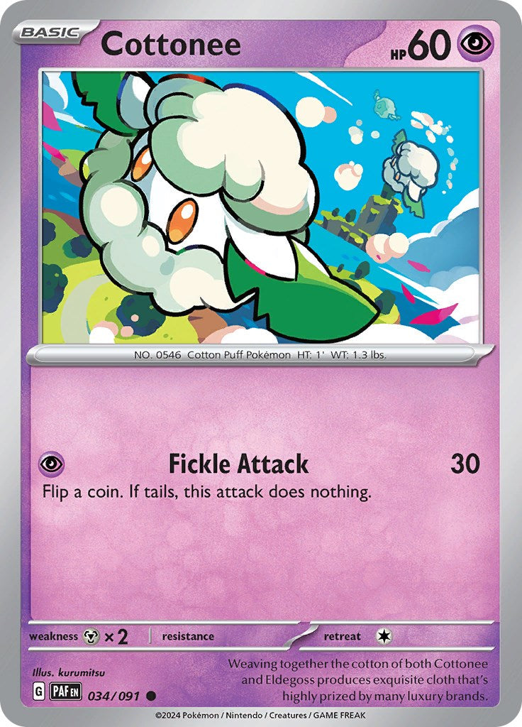 Cottonee (034/091) [Scarlet & Violet: Paldean Fates] Reverse Holofoil