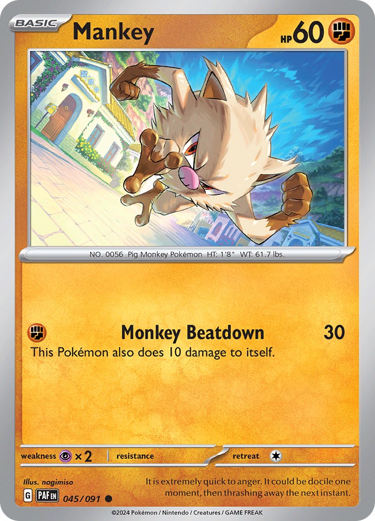 Mankey (045/091) [Scarlet & Violet: Paldean Fates] Reverse Holofoil