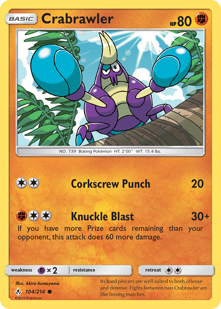 Crabrawler (104/214) [Sun & Moon: Unbroken Bonds] Reverse Holofoil