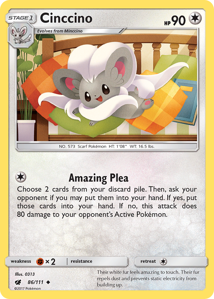 Cinccino (86/111) [Sun & Moon: Crimson Invasion] Reverse Holofoil