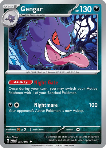 Gengar (057/091) [Scarlet & Violet: Paldean Fates] Reverse Holofoil