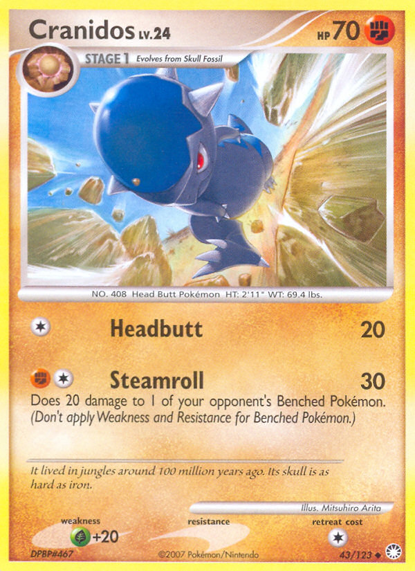 Cranidos (43/123) [Diamond & Pearl: Mysterious Treasures] Reverse Holofoil