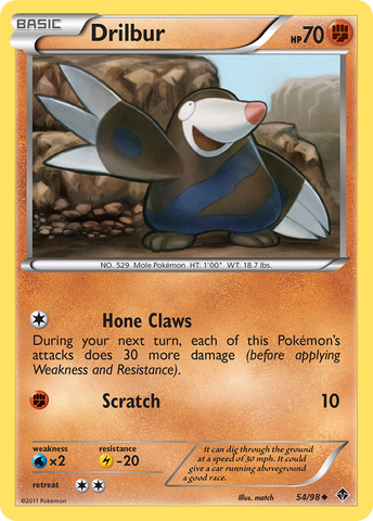 Drilbur (54/98) [Black & White: Emerging Powers] Reverse Holofoil