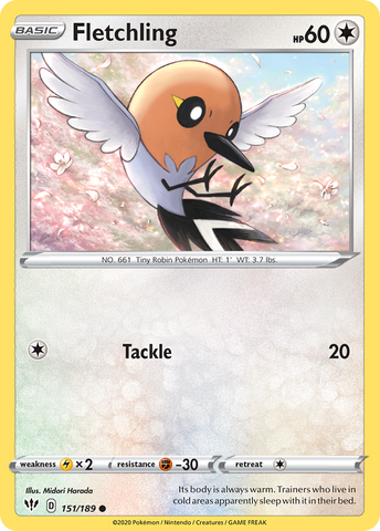 Fletchling (151/189) [Sword & Shield: Darkness Ablaze] Reverse Holofoil