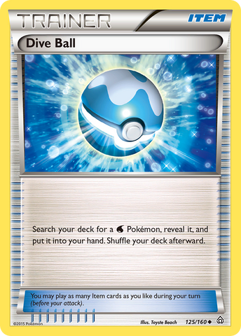 Dive Ball (125/160) [XY: Primal Clash] Reverse Holofoil