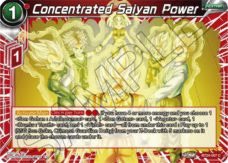 Concentrated Saiyan Power (BT24-007) [Beyond Generations] Parallel Foil