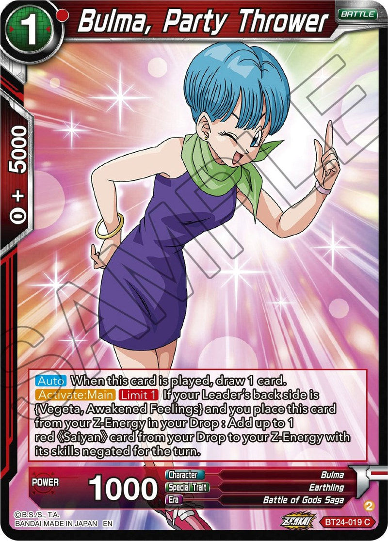 Bulma, Party Thrower (BT24-019) [Beyond Generations] Parallel Foil