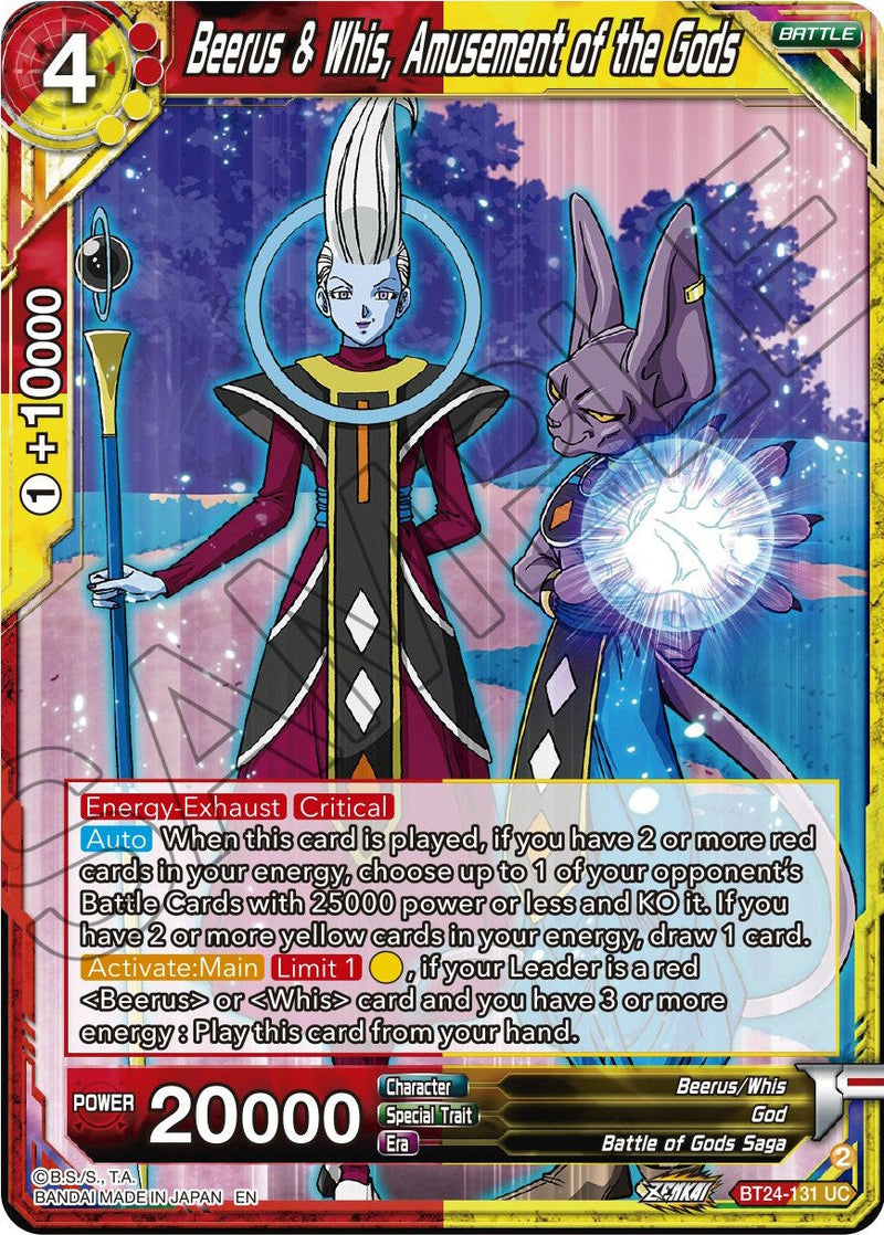 Beerus & Whis, Amusement of the Gods (BT24-131) [Beyond Generations] Parallel Foil