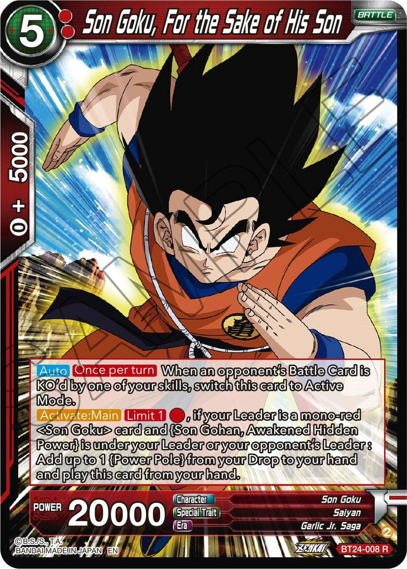Son Goku, For the Sake of His Son (BT24-008) [Beyond Generations] Parallel Foil