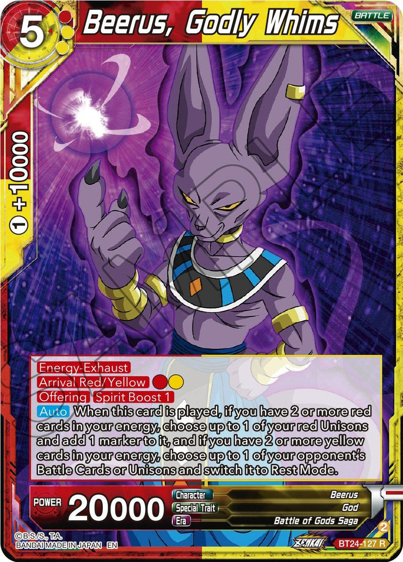 Beerus, Godly Whims (BT24-127) [Beyond Generations] Parallel Foil