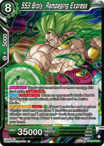 SS3 Broly, Rampaging Express (BT24-074) [Beyond Generations] Parallel Foil