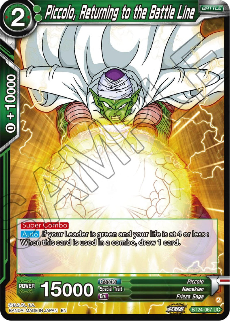 Piccolo, Returning to the Battle Line (BT24-067) [Beyond Generations] Parallel Foil