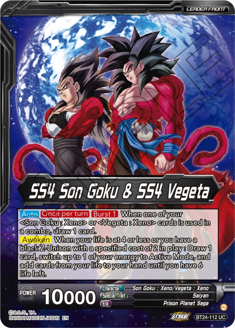 SS4 Son Goku & SS4 Vegeta // SS4 Vegito, Sparking Potara Warrior (BT24-112) [Beyond Generations] Parallel Foil