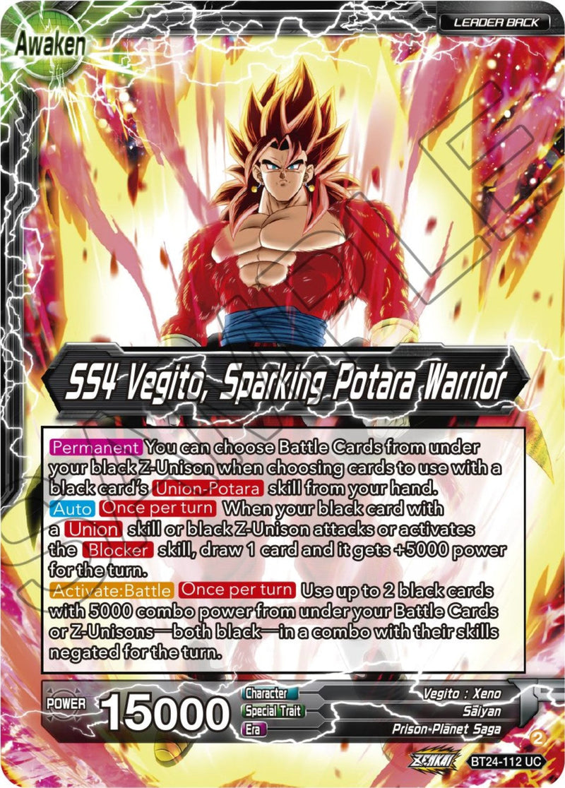 SS4 Son Goku & SS4 Vegeta // SS4 Vegito, Sparking Potara Warrior (BT24-112) [Beyond Generations] Parallel Foil