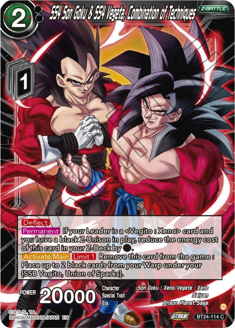 SS4 Son Goku & SS4 Vegeta, Combination of Techniques (BT24-114) [Beyond Generations] Parallel Foil
