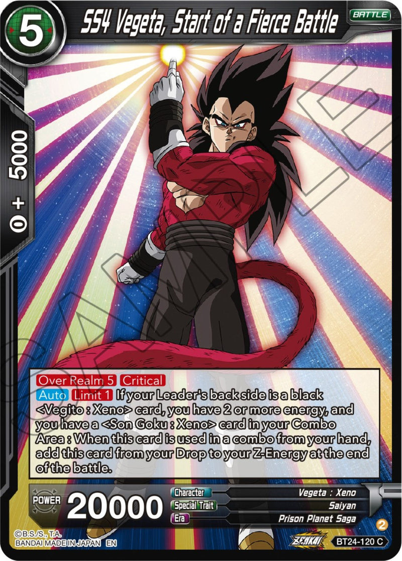SS4 Vegeta, Start of a Fierce Battle (BT24-120) [Beyond Generations] Parallel Foil