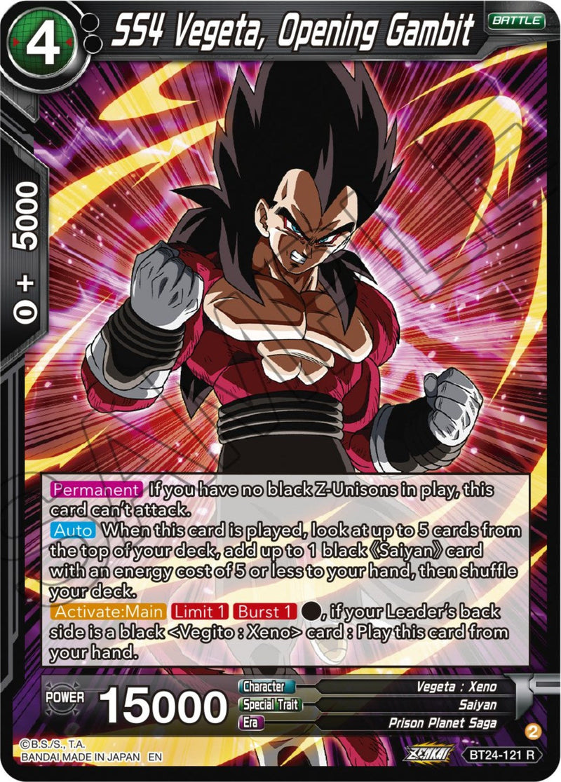 SS4 Vegeta, Opening Gambit (BT24-121) [Beyond Generations] Parallel Foil