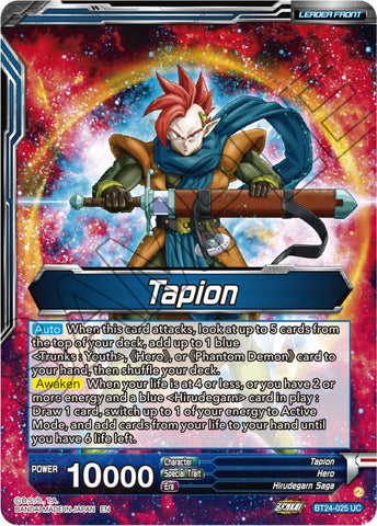 Tapion // Tapion, Hero Revived in the Present (BT24-025) [Beyond Generations] Parallel Foil