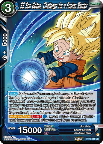 SS Son Goten, Challenge for a Fusion Warrior (BT24-034) [Beyond Generations] Parallel Foil