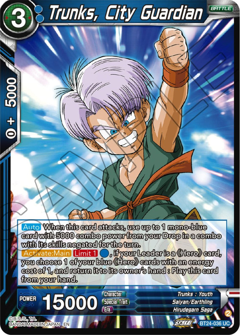 Trunks, City Guardian (BT24-036) [Beyond Generations] Parallel Foil