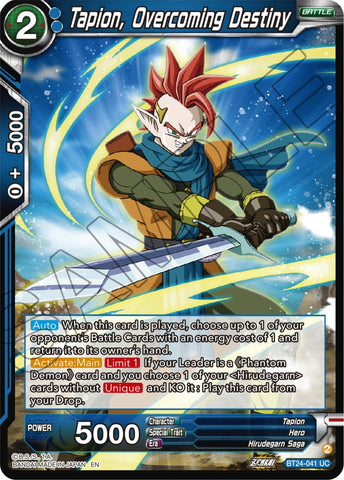 Tapion, Overcoming Destiny (BT24-041) [Beyond Generations] Parallel Foil
