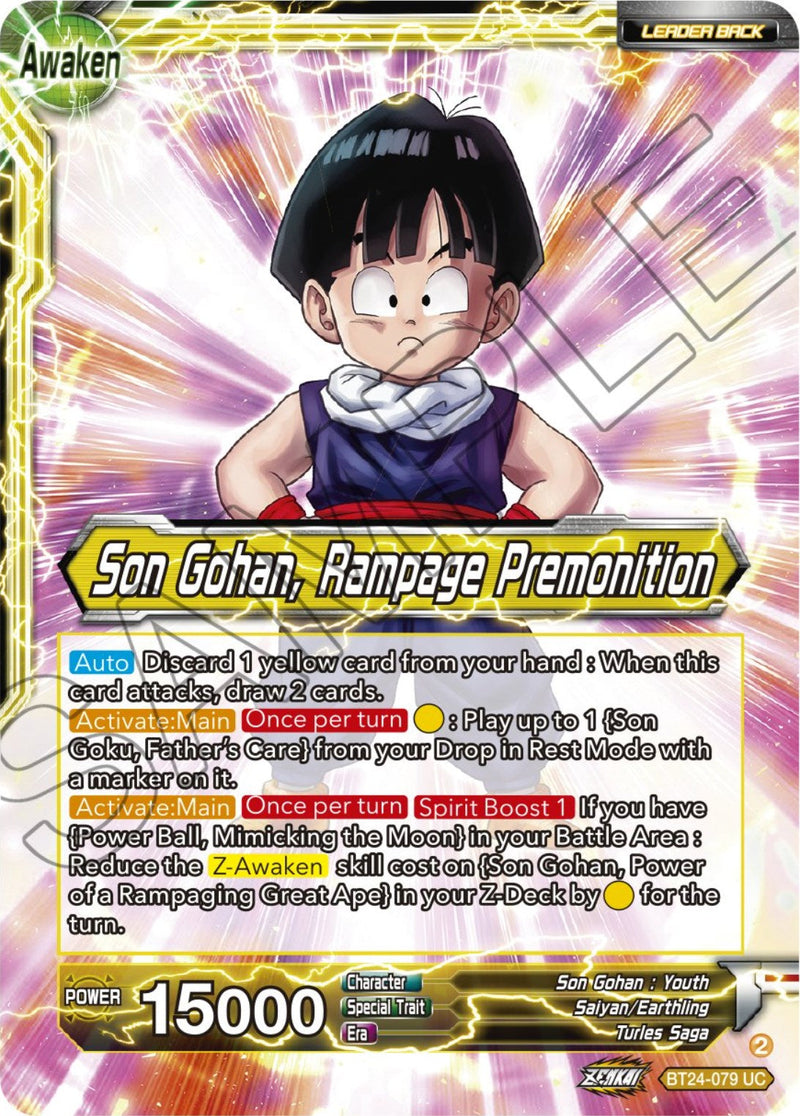 Son Gohan // Son Gohan, Rampage Premonition (BT24-079) [Beyond Generations] Parallel Foil