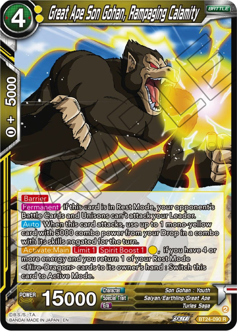 Great Ape Son Gohan, Rampaging Calamity (BT24-090) [Beyond Generations] Parallel Foil