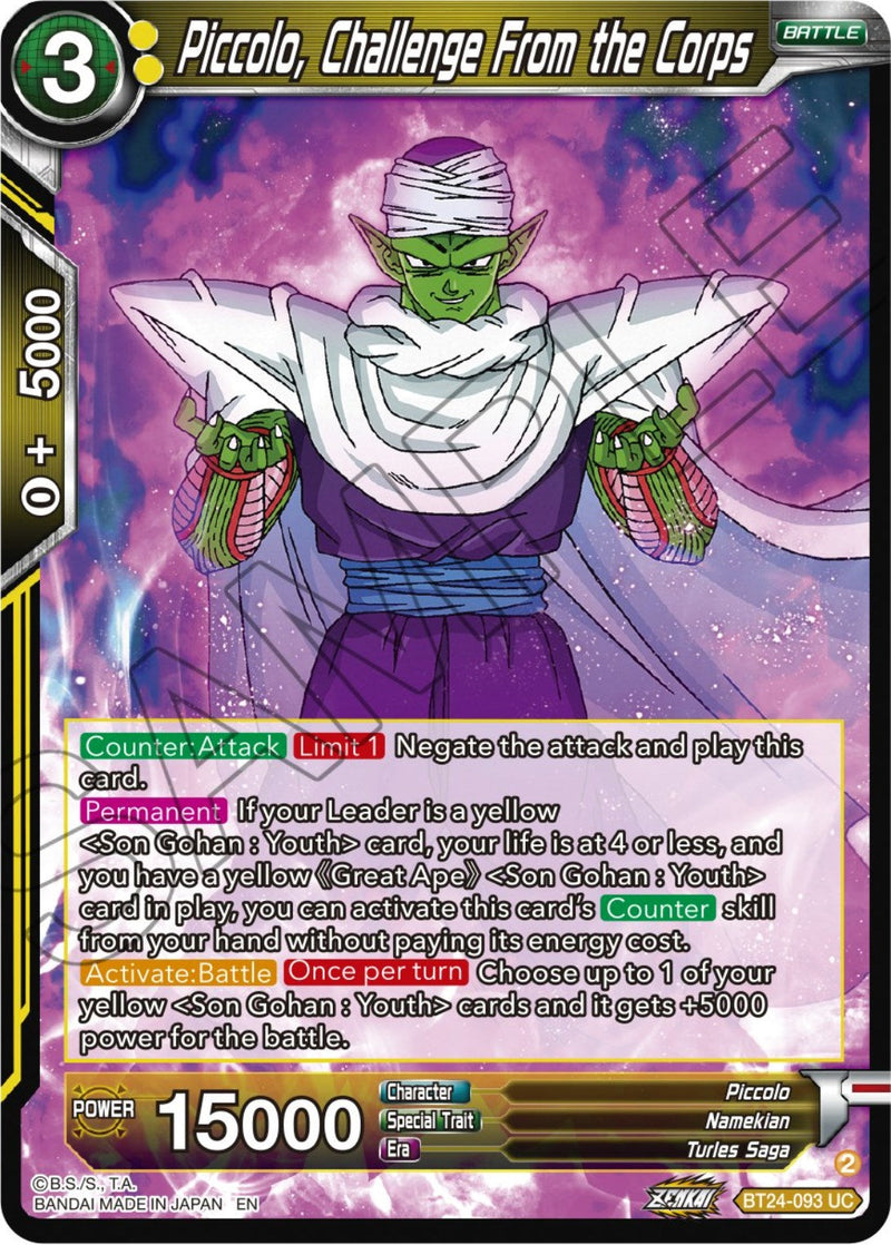 Piccolo, Challenge From the Corps (BT24-093) [Beyond Generations] Parallel Foil