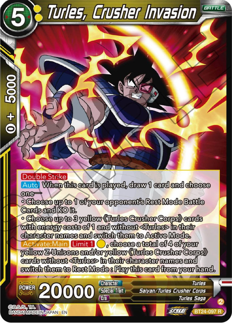 Turles, Crusher Invasion (BT24-097) [Beyond Generations] Parallel Foil