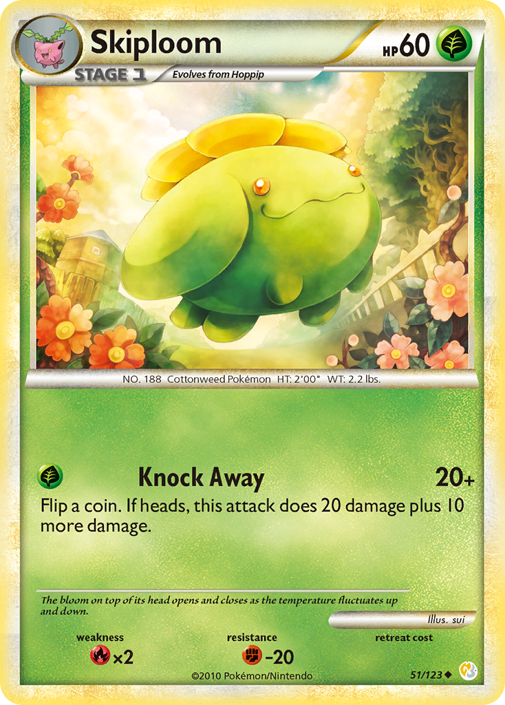Skiploom (51/123) [HeartGold & SoulSilver: Base Set] Reverse Holofoil
