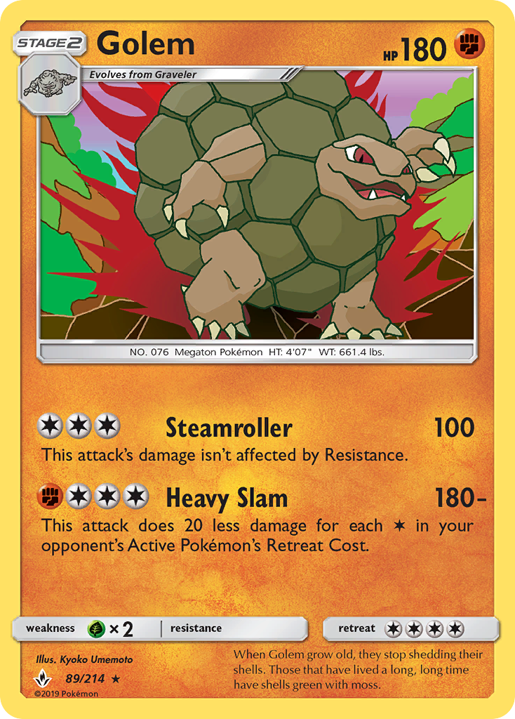 Golem (89/214) [Sun & Moon: Unbroken Bonds] Reverse Holofoil