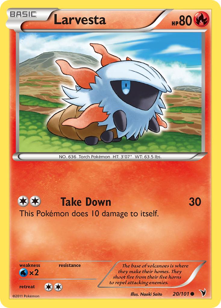 Larvesta (20/101) [Black & White: Noble Victories] Reverse Holofoil