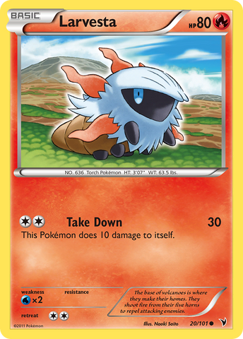 Larvesta (20/101) [Black & White: Noble Victories] Reverse Holofoil