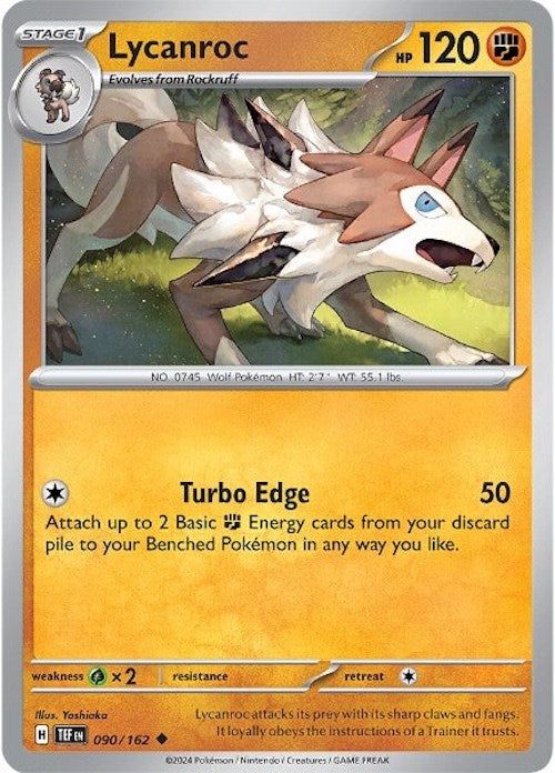 Lycanroc (090/162) [Scarlet & Violet: Temporal Forces] Reverse Holofoil