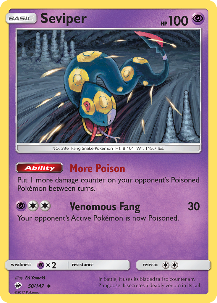 Seviper (50/147) [Sun & Moon: Burning Shadows] Reverse Holofoil