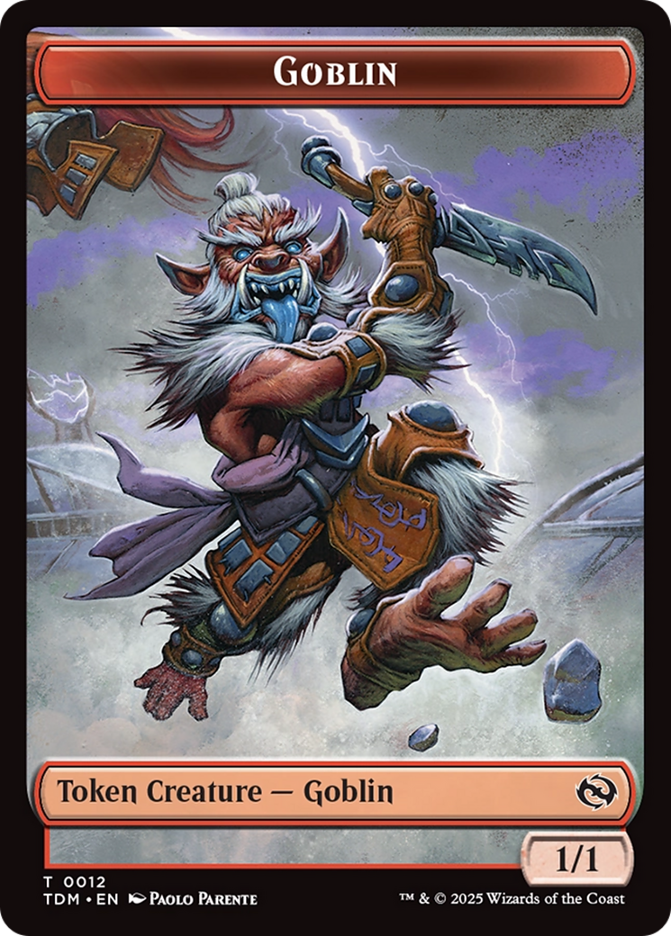 Goblin // Warrior Double-Sided Token [Tarkir: Dragonstorm Tokens] Foil