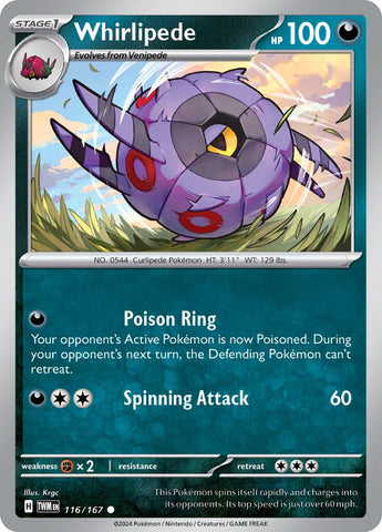 Whirlipede (116/167) [Scarlet & Violet: Twilight Masquerade] Reverse Holofoil