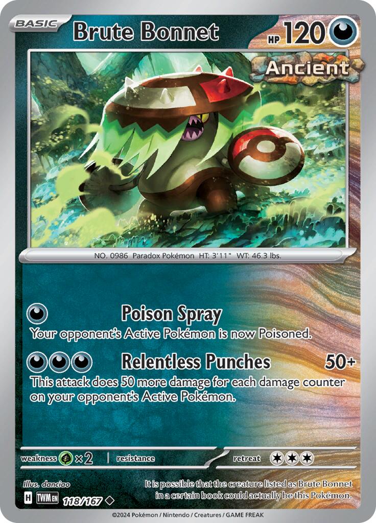 Brute Bonnet (118/167) [Scarlet & Violet: Twilight Masquerade] Reverse Holofoil
