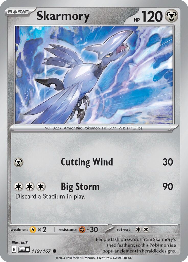 Skarmory (119/167) [Scarlet & Violet: Twilight Masquerade] Reverse Holofoil