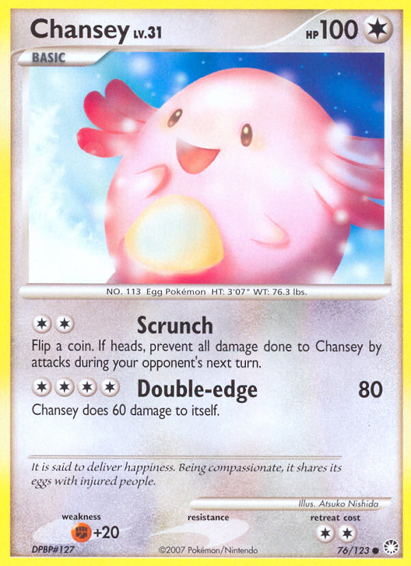 Chansey (76/123) [Diamond & Pearl: Mysterious Treasures] Reverse Holofoil