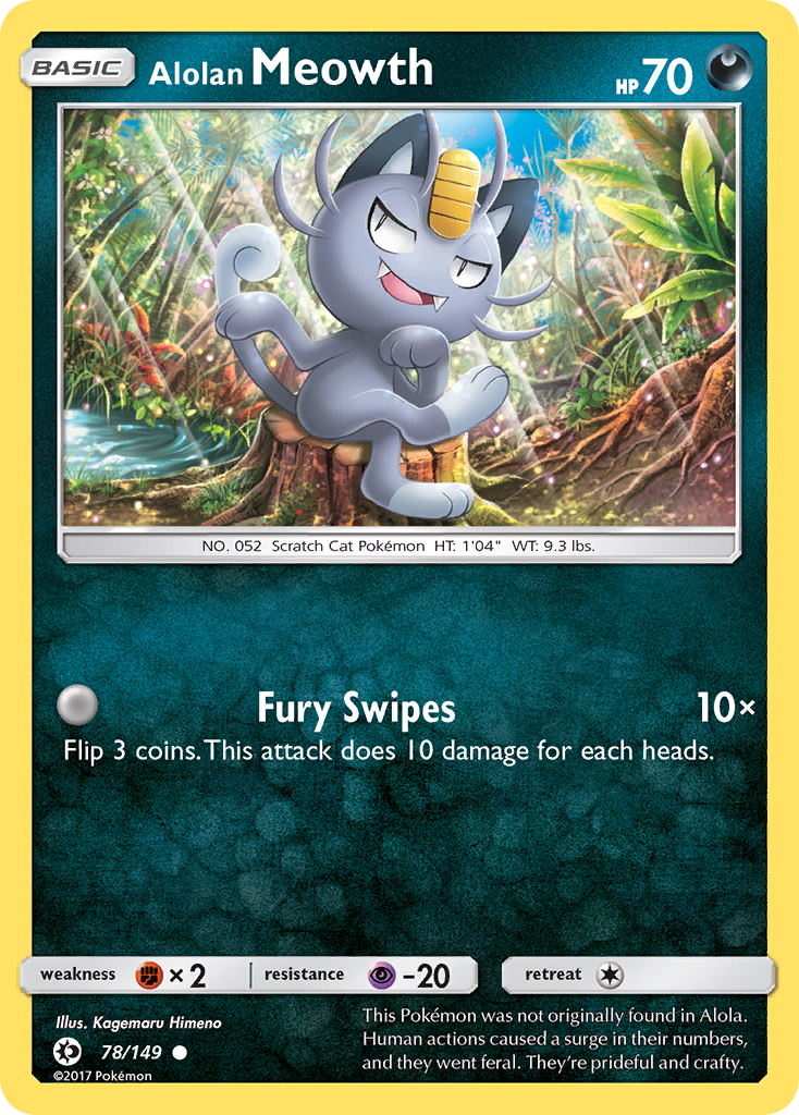 Alolan Meowth (78/149) [Sun & Moon: Base Set] Reverse Holofoil