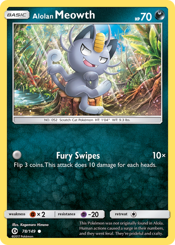Alolan Meowth (78/149) [Sun & Moon: Base Set] Reverse Holofoil