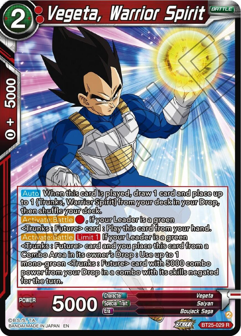 Vegeta, Warrior Spirit (BT25-029) [Legend of the Dragon Balls] Parallel Foil