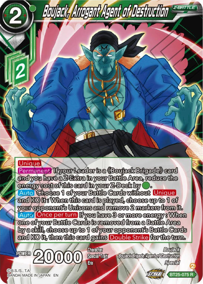Boujack, Arrogant Agent of Destruction (BT25-075) [Legend of the Dragon Balls] Parallel Foil