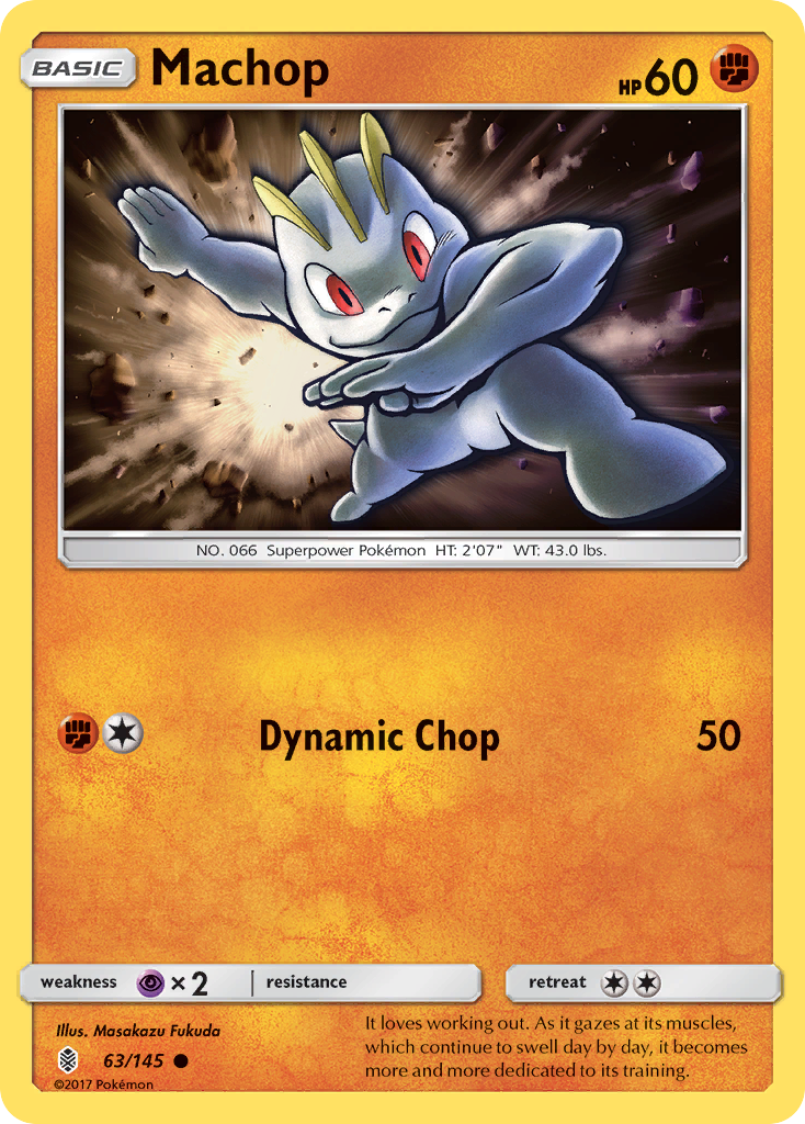 Machop (63/145) [Sun & Moon: Guardians Rising] Reverse Holofoil