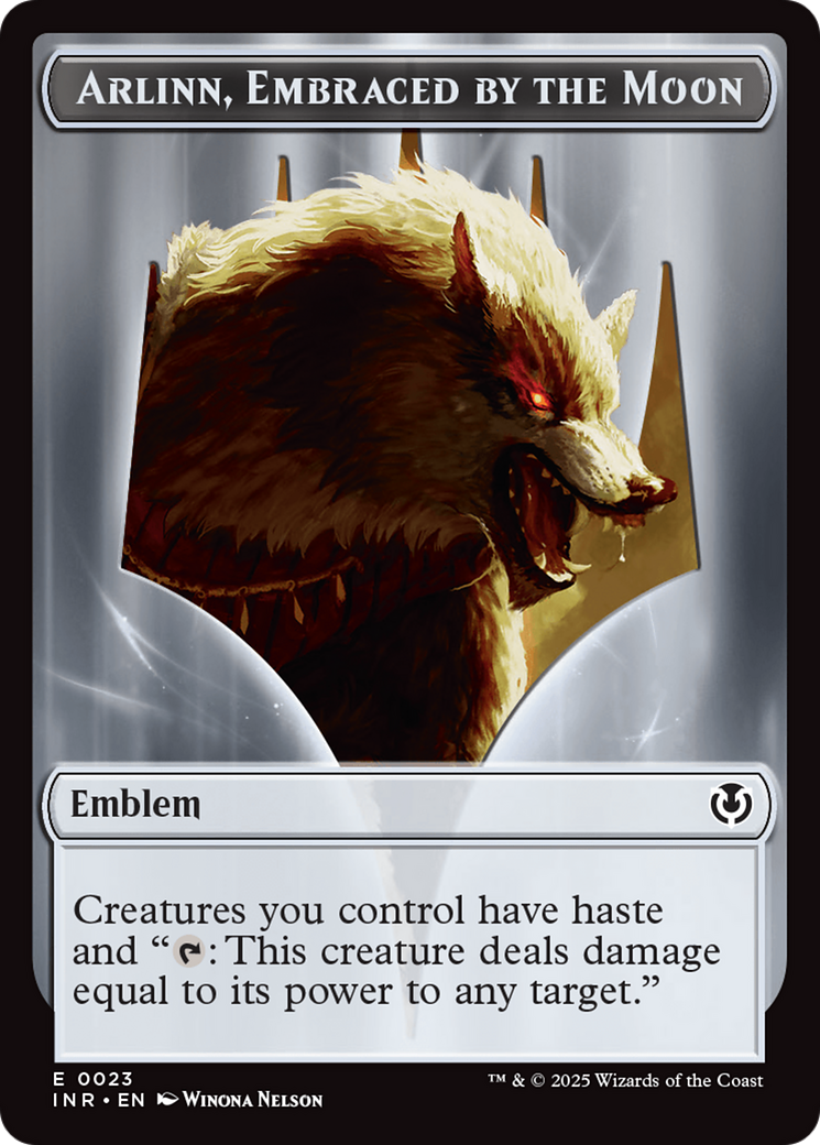 Wolf (0018) // Emblem - Arlinn, Embraces by the Moon Double-Sided Token [Innistrad Remastered Tokens] Foil