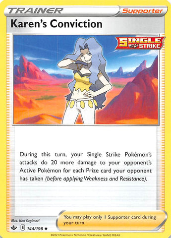 Karen's Conviction (144/198) [Sword & Shield: Chilling Reign] Reverse Holofoil
