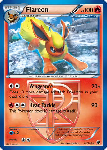Flareon (12/116) [Black & White: Plasma Freeze] Reverse Holofoil