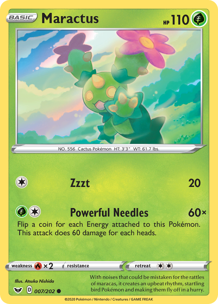 Maractus (007/202) [Sword & Shield: Base Set] Reverse Holofoil